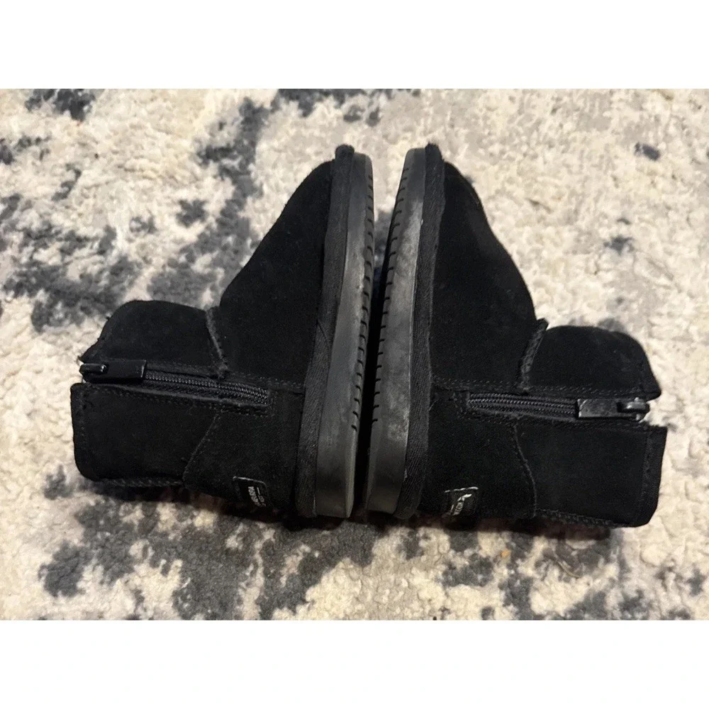 Koolaburra Ugg Toddler Girl Sz 6 Suede Leather Ankle Boots Black Winter